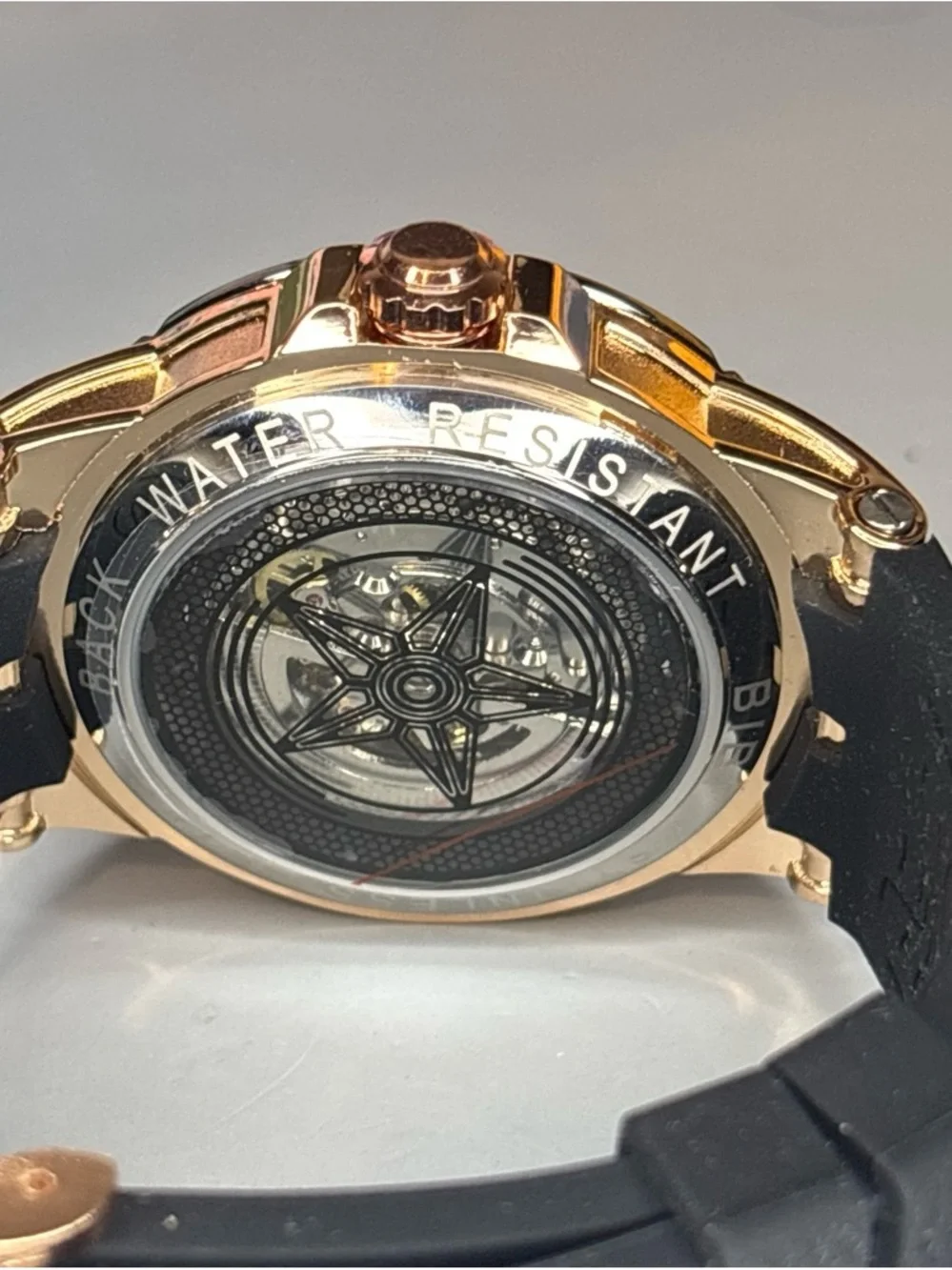 BiBi Automatic Men's Black and Gold Skeleton Sport Watch